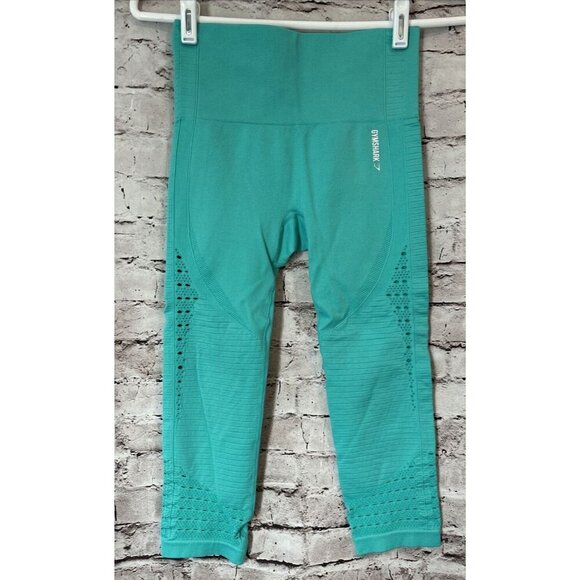 Gymshark Pants - Gymshark Teal Energy Seamless Crop Leggings Women’s Size S
